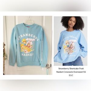Strawberry shortcake Baby Blue Crewneck Sweater size XS EUC